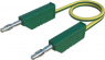 Measuring lead with (4 mm plug, spring-loaded, straight) to (4 mm plug, spring-loaded, straight), 0.5 m, green/yellow, PVC, 2.5 mm², CAT O