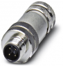 Plug, M12, 4 pole, screw connection, screw locking, straight, 1693830