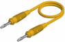 Measuring lead with (4 mm plug, spring-loaded, straight) to (4 mm plug, spring-loaded, straight), 1 m, yellow, silicone, 1.0 mm², CAT O