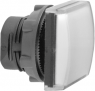 Signal light, illuminable, waistband square, white, front ring black, mounting Ø 22 mm, ZB5CV013