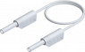 Measuring lead with (2 mm plug, spring-loaded, straight) to (2 mm plug, spring-loaded, straight), 500 mm, white, PVC, 1.0 mm², CAT III