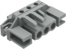 Socket header, 3 pole, pitch 5 mm, angled, gray, 232-233/047-000