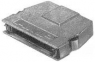 D-Sub connector housing, straight 180°, cable Ø 12.7 mm, zinc die casting, silver, 749196-2