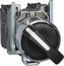Selector switch, unlit, groping, 2 Form A (N/O), waistband round, black, front ring silver, mounting Ø 22 mm, XB4BD53EX