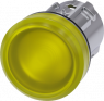 Indicator light, 22 mm, round, metal, high gloss,yellow, lens, smooth