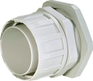 Straight hose fitting, PG11, 17 mm, polypropylene, IP54, gray, (L) 45.5 mm