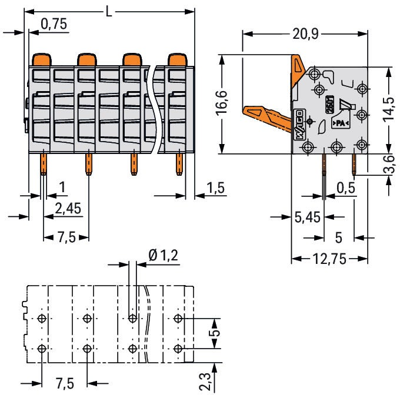 2601-3305 WAGO PCB Terminal Blocks Image 5