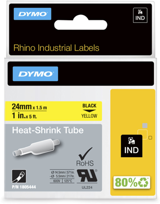 1805444 DYMO Heat shrinkable tubing Marking Image 1