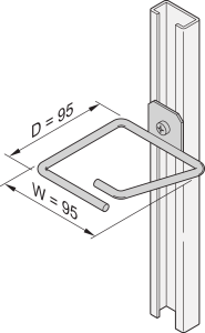 Cable Eye for C-Rail, Steel, 95 x 95 mm