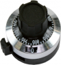 Analogue adjustment knob, 6.35 mm, 15, silver/black