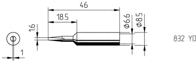 0832YDLF/SB Ersa Soldering tips, desoldering tips and hot air nozzles Image 2