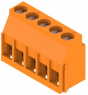 PCB terminal, 5 pole, pitch 5 mm, AWG 26-12, 20 A, clamping bracket, orange, 1001730000