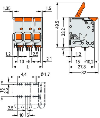 2616-1102 WAGO PCB Terminal Blocks Image 2