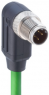 Sensor actuator cable, M12-cable plug, angled to open end, 4 pole, 0.3 m, PUR, black, 4 A, 934636800