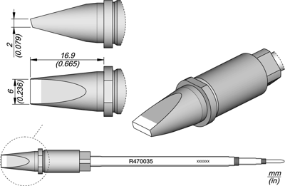 R470035 JBC Soldering tips, desoldering tips and hot air nozzles