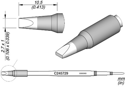 C245729 JBC Soldering tips, desoldering tips and hot air nozzles