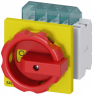 Emergency stop load-break switch, Rotary actuator, 4 pole, 16 A, 690 V, (W x H x D) 67 x 84 x 92.5 mm, front mounting, 3LD2003-2EP53