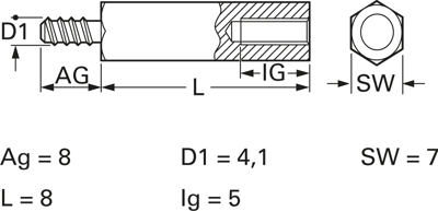 20620424 ESSENTRA COMPONENTS Spacer Bolts Image 2