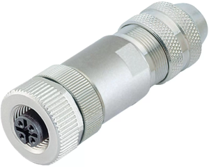 Jack, M12, 8 pole, screw connection, screw locking, straight, 99 1486 812 08