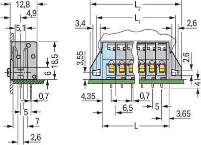 741-134 WAGO PCB Terminal Blocks Image 2