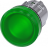 Indicator light, 22 mm, round, metal, high gloss,green, lens, smooth