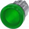 Indicator light, illuminable, waistband round, green, mounting Ø 22.3 mm, 3SU1051-6AA40-0AA0