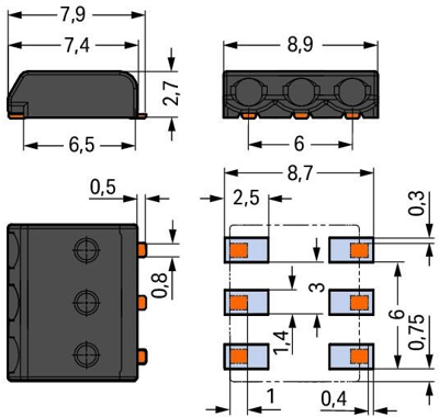 2059-323/998-403 WAGO PCB Terminal Blocks Image 2