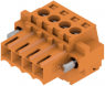 Socket header, 4 pole, pitch 3.5 mm, straight, orange, 1606660000