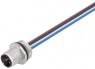 Sensor actuator cable, M12-flange plug, straight to open end, 4 pole, 0.5 m, PUR, 12 A, 1460340000