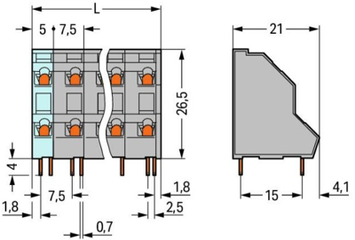 736-556 WAGO PCB Terminal Blocks Image 2