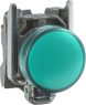 Signal light, illuminable, waistband round, green, front ring silver, mounting Ø 22 mm, XB4BVM3