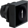 Pushbutton, unlit, groping, waistband square, black, front ring black, mounting Ø 22 mm, ZB5CA2912