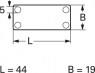 Tag for cable ties, PA 6.6, plain, IT 1, halogen-free, L 44, W 19 mm