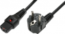 Device connection line, Europe, plug type E + F, angled on C13 jack, straight, H05VV-F3G1.0mm², black, 5 m