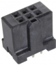 Female connector, 6 pole, pitch 2.54 mm, straight, black, 09195066824741