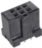 Female connector, 6 pole, pitch 2.54 mm, straight, black, 09195067822