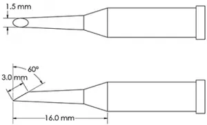 GT4-HF6015S METCAL Soldering tips, desoldering tips and hot air nozzles