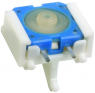 Short-stroke pushbutton, 1 Form A (N/O), 100 mA/35 V, unlit , actuator (white/blue), 3.6 N, THT
