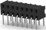Socket header, 16 pole, pitch 2 mm, angled, black, 1-2314923-6