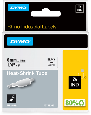 18051 DYMO Heat shrinkable tubing Marking Image 1