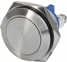 Pushbutton, 1 pole, silver, unlit , 2 A/36 V, mounting Ø 18 mm, IP40, 1301.9560