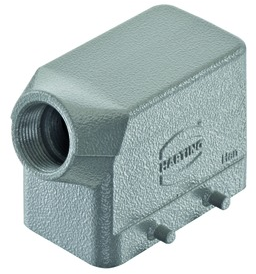 Grommet housing, size 10B, die-cast aluminum, PG16, angled, cross bow locking, IP65/IP66/IP67, 09300101521