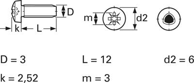 GEW.SCHRAUBE M3X12 Screws, Threaded Rods Image 3