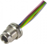 Sensor actuator cable, M8-flange socket, straight to open end, 8 pole, 0.2 m, 1.5 A, 21023532800