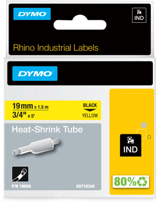 18058 DYMO Heat shrinkable tubing Marking Image 1