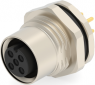Circular connector, 4 pole, solder connection, screw locking, straight, T4141012041-000