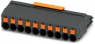 Socket header, 10 pole, pitch 6.35 mm, straight, black/orange, 1233128