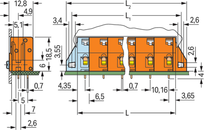 741-627 WAGO PCB Terminal Blocks Image 2