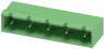Pin header, 5 pole, pitch 7.62 mm, angled, green, 1766262