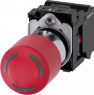 Emergency stop, rotary release, mounting Ø  22.3 mm, illuminated, LED: 1, red, 500 V, 2 Form B (N/C), 3SU1152-1GB20-3PW0